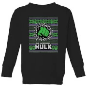 Marvel Hulk Punch Kids Christmas Sweatshirt - Black - 3-4 Years