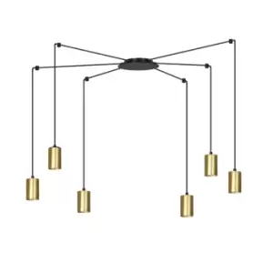 Traker Black/Gold Cluster Pendant Ceiling Light 6x GU10