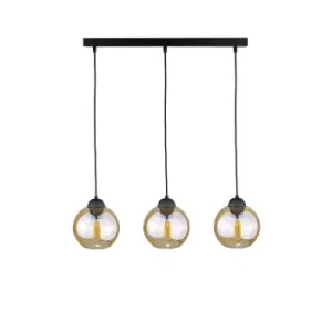 Ambre Bar Pendant Ceiling Light Black, 60cm, 3x E27