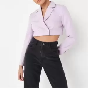 Missguided Petite Cropped Blazer - Purple