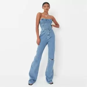 Missguided Baggy Bf Denim Jeans - Blue