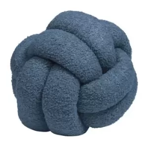 Furn Boucle Fleece Knotted Cushion (One Size) (Blue)