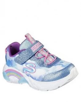 Skechers Toddler Girl Rainbow Racer Light Trainer - Blue, Size 8 Younger