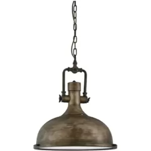 Searchlight Lighting - Searchlight Industrial - 1 Light Dome Ceiling Pendant Black gold with Glass Diffuser, E27