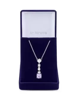 Jon Richard Rhodium Plated Lavender Mixed Stone Necklace - Gift Boxed