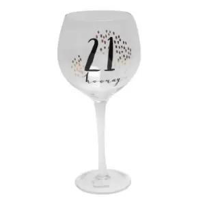 Luxe 21st Birthday Gin Glass with Rose Gold Foil