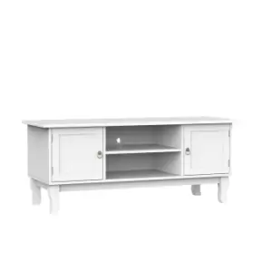 Homcom TV Stand Modern Eco-Friendly MDF Ivory White Gold Pull Handles