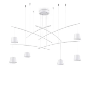 Fish LED 6 Light Cluster Ceiling Pendant White