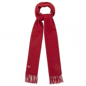 Barbour Unisex Plain Lambswool Scarf Red