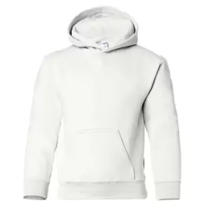 Gildan Heavy Blend Childrens Unisex Hooded Sweatshirt Top / Hoodie (L) (White)