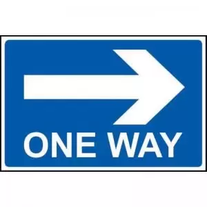 One Way Arrow Right&rsquo; Sign; Non Adhesive Rigid PVC 600mm x