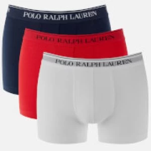 Polo Ralph Lauren Mens 3 Pack Classic Trunk Boxers - Red/White/Navy - S