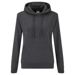 Fruit Of The Loom Ladies Lady Fit Hooded Sweatshirt / Hoodie (XL) (Dark Heather)