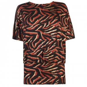 Biba Tiger Foil Top - Tobacco