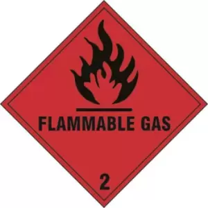 Flammable gas Class 2 - Self Adhesive Sticky Sign (100 x 100mm)