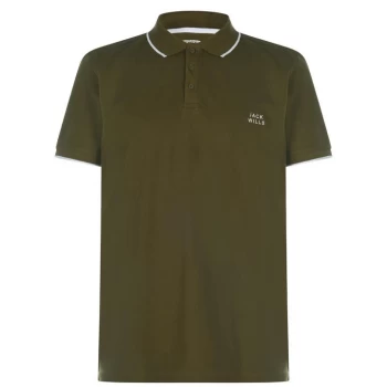 Jack Wills Edgeware Contrast Tipped Polo - Olive