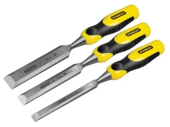 Stanley Tools DYNAGRIP Bevel Edge Chisel with Strike Cap Set of 3