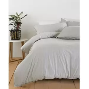 Riva Paoletti Linear Duvet Cover Set (Double) (Grey) - Grey