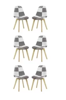 Chrono Patchwork Dining Chair, Set of 6