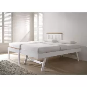 Flintshire Halkyn Solid Poplar Wood Guest Bed White/Oak