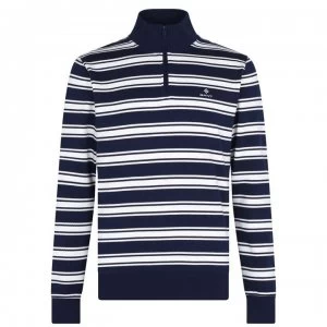 Gant Striped Zip Top - Navy 409