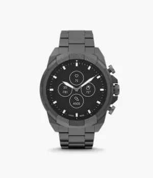 Fossil Men Hybrid Smartwatch HR 44mm Bronson Smoke Stainless Steel