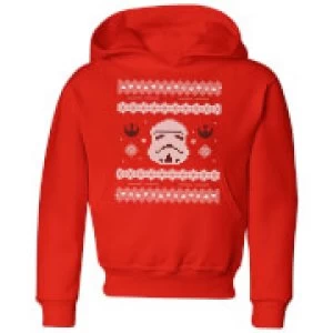 Star Wars Stormtrooper Knit Kids Christmas Hoodie - Red - 7-8 Years