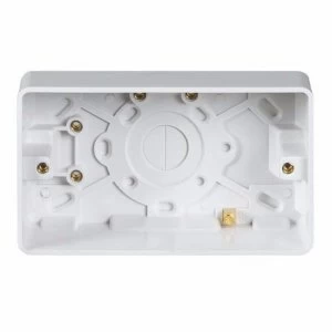 KnightsBridge Pure 25mm 2G Pattress Box With Earth Terminal For PURE Range