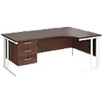 Dams International Right Hand Ergonomic Desk MCM18ERP3WHW 1,800 x 1,200 x 725 mm