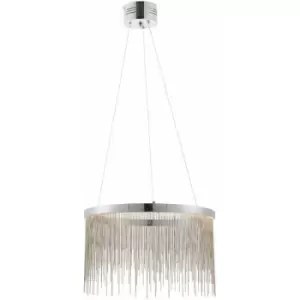 Led Ceiling Pendant Light 30W Warm White chrome & Silver Chain Luxury Lamp