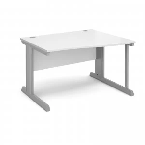 Vivo Right Hand Wave Desk 1200mm - Silver Frame White Top