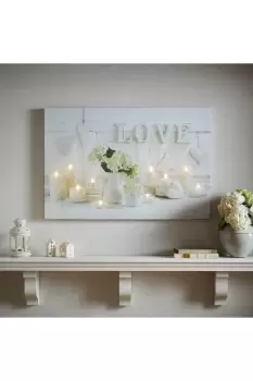 Hearts & Love LED Printed Canvas