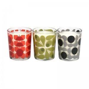 Orla Kiely Square Flower Mini Scented Candle Set 200g