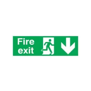 Fire Exit Arrow Down - Rigid Polypropylene - 150mm x 450mm - FFX04211R - Signs&labels