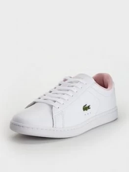 Lacoste Carnaby Evo 0120 5 Sfa Trainer, White/Pink, Size 3, Women