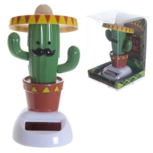 Cactus Wearing Sombrero Solar Powered Pal