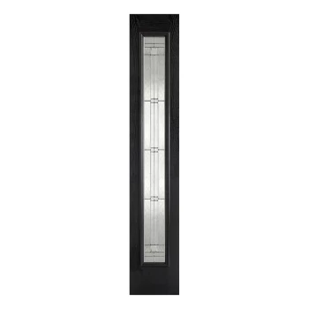 LPD Victorian Fully Finished Black Composite Obscure Glazed External Sidelight - 2032mm x 356mm (80 inch x 14 inch) LPD Doors GRPBLASLELE