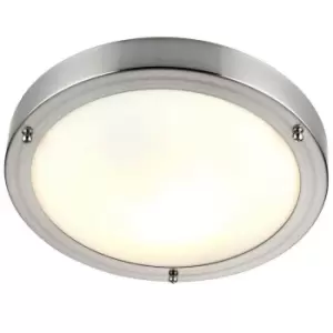 IP44 Outdoor Dimmable Bulkhead Light Satin Nickel Bathroom Flush Ceiling Lamp