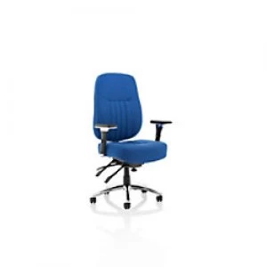 Task Office Chair Barcelona Deluxe Blue Fabric With Adjustable Arms