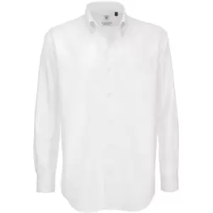 B&C Mens Oxford Long Sleeve Shirt / Mens Shirts (S) (White)