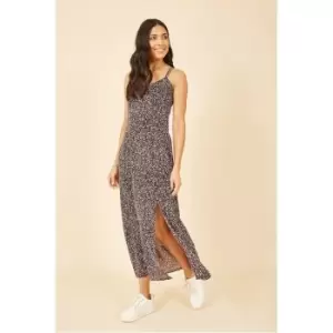 Mela London Black Ditsy Print Midi Dress - Black