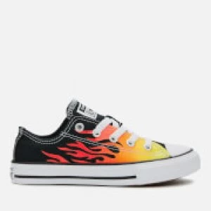 Converse Kids Chuck Taylor All Star Archive Flame Ox Trainers - Black/Enamel Red/Fresh Yellow - UK 13 Kids