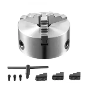 VEVOR 3-Jaw Lathe Chuck, 4'', Self-Centering Lathe Chuck, 0.08-4 in/2 -100 mm Clamping Range with T-key Fixing Screws Reversible Jaws, for Lathe 3D Pr