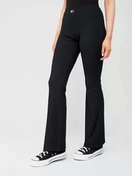 Tommy Jeans Badge Low Rise Flare Legging - Black, Size XS, Women