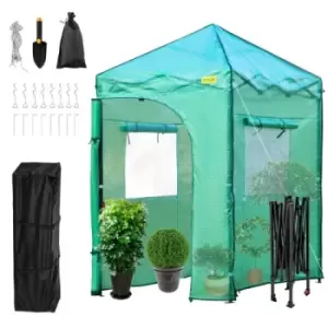 VEVOR Walk-in Greenhouse, 6'x 4'x 8' Portable Pop-Up Green House, Set Up in Minutes, High Strength PE Cover with Doors & Windows and Powder-Coated Ste