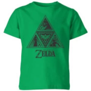 Nintendo The Legend Of Zelda Triforce Kid's T-Shirt - Kelly Green - 3-4 Years