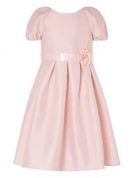 Monsoon Girls S.E.W. Puff Sleeve Duchess Twill Dress - Pink, Size 4 Years, Women