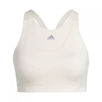 adidas Medium-Support High-Neck Yoga Bra Womens - Wonder White