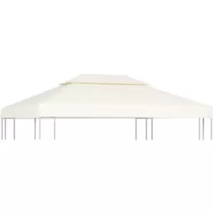 Gazebo Cover Canopy Replacement 310g / m² Cream White 3 x 4m vidaXL - White