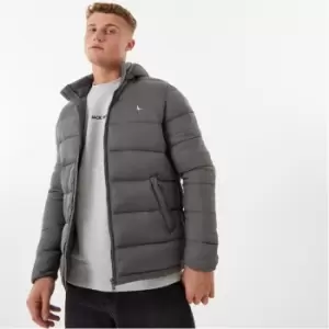 Jack Wills Kershaw Hooded Puffer Jacket - Grey